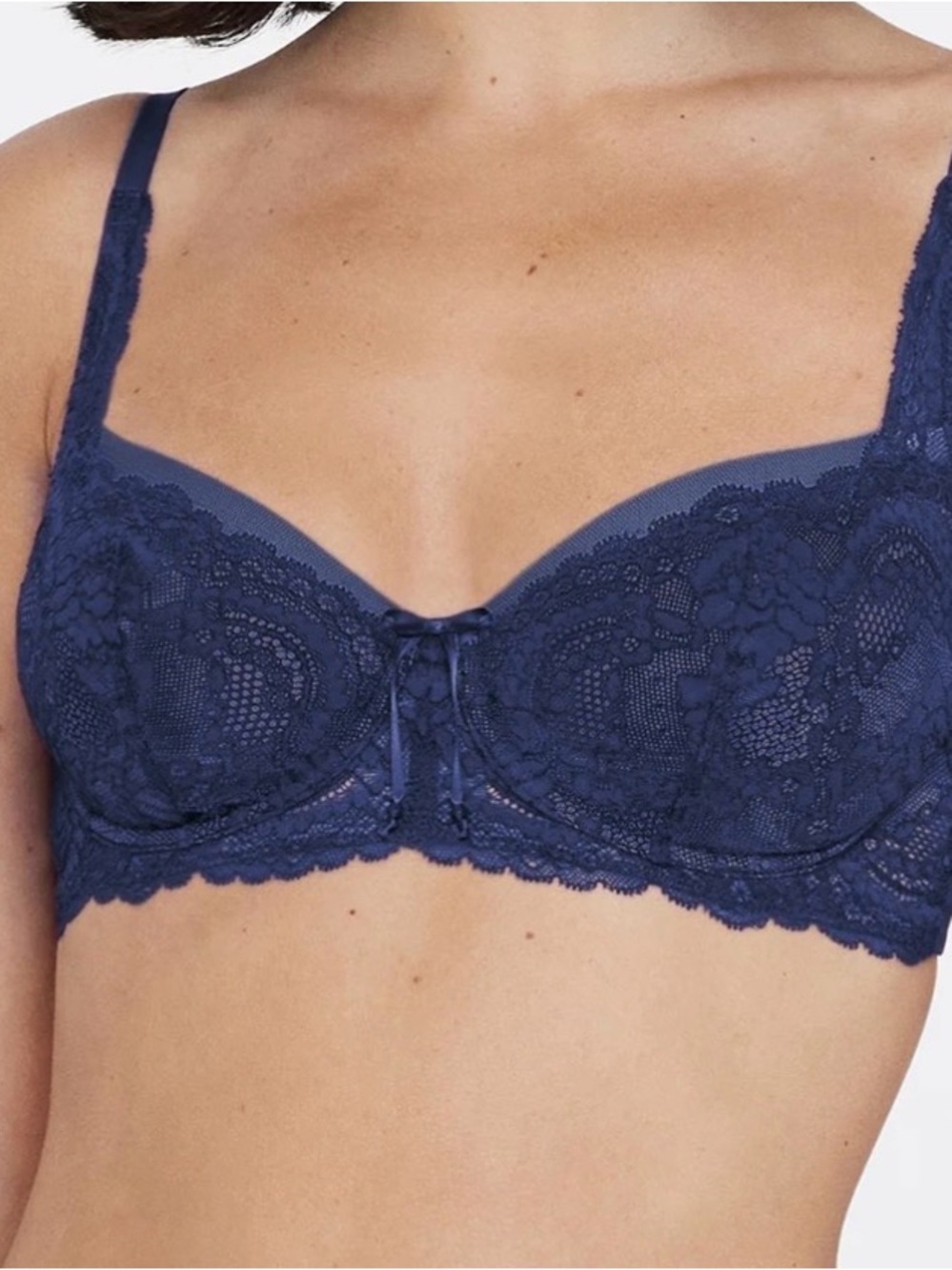 Skatlett Blue balconette minx lace bra